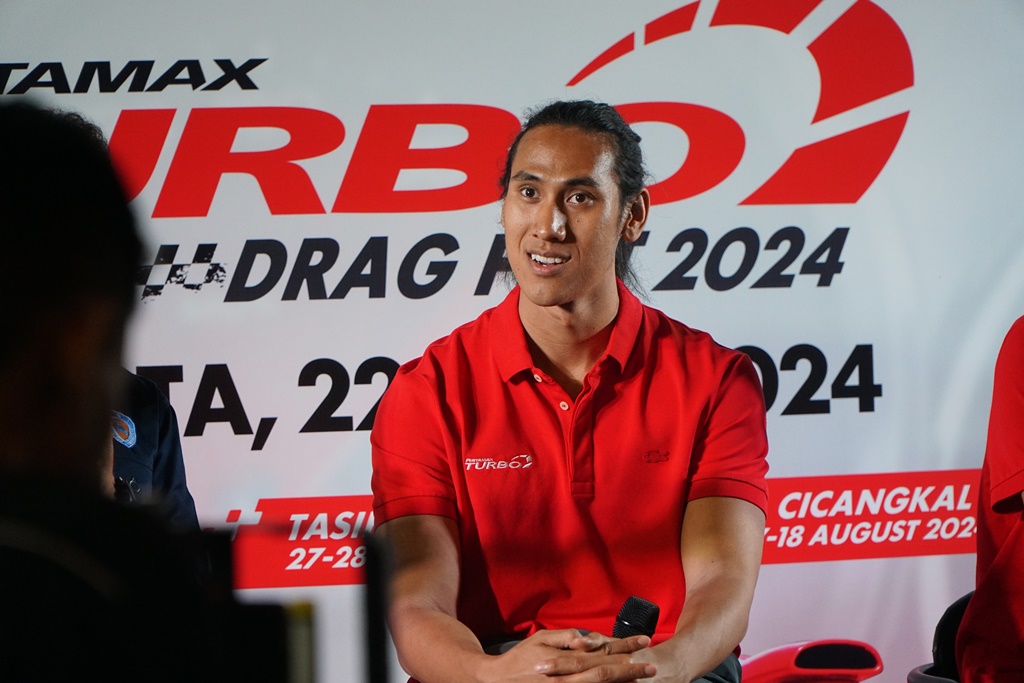 Sean Gelael Hadiri Konferensi Pers Pertamax Turbo Drag Fest 2024