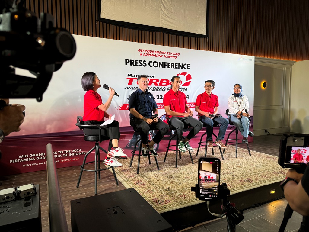 Sean Gelael Hadiri Konferensi Pers Pertamax Turbo Drag Fest 2024