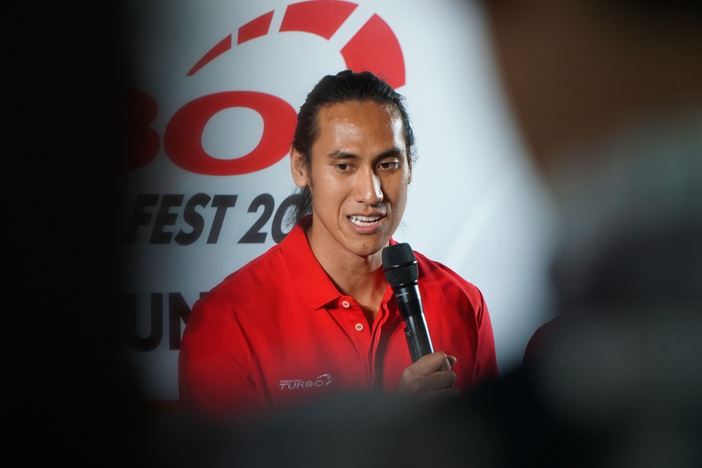 Sean Gelael Hadiri Konferensi Pers Pertamax Turbo Drag Fest 2024