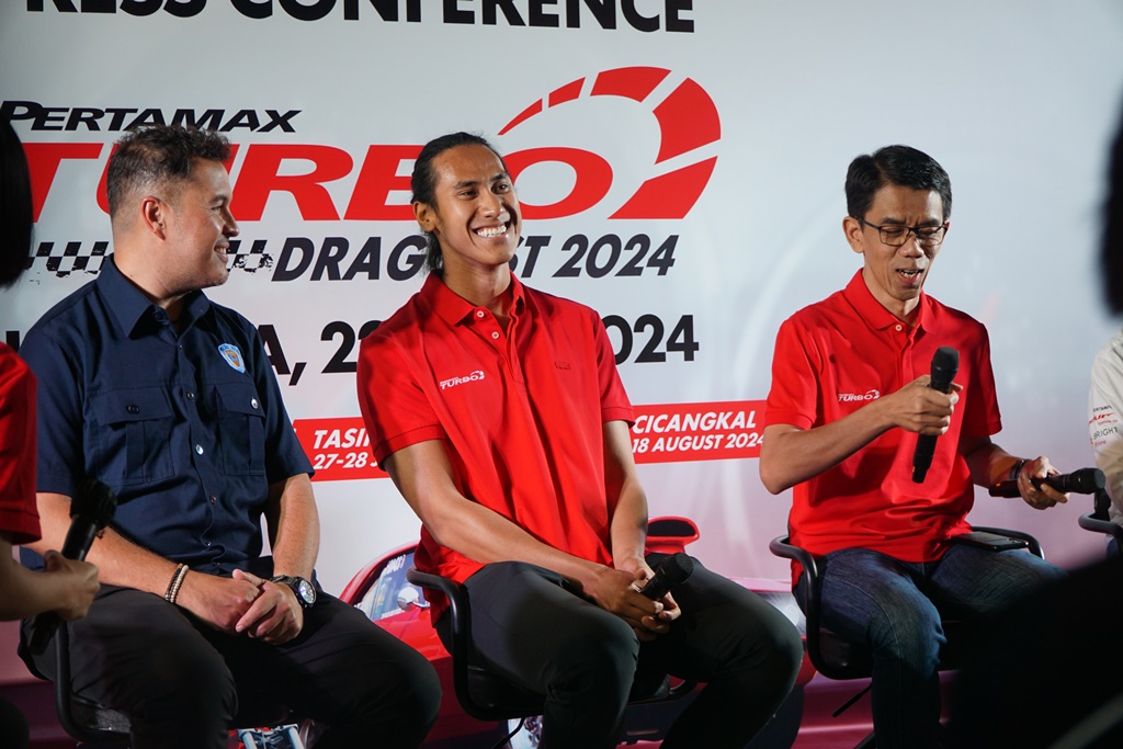 Sean Gelael Hadiri Konferensi Pers Pertamax Turbo Drag Fest 2024